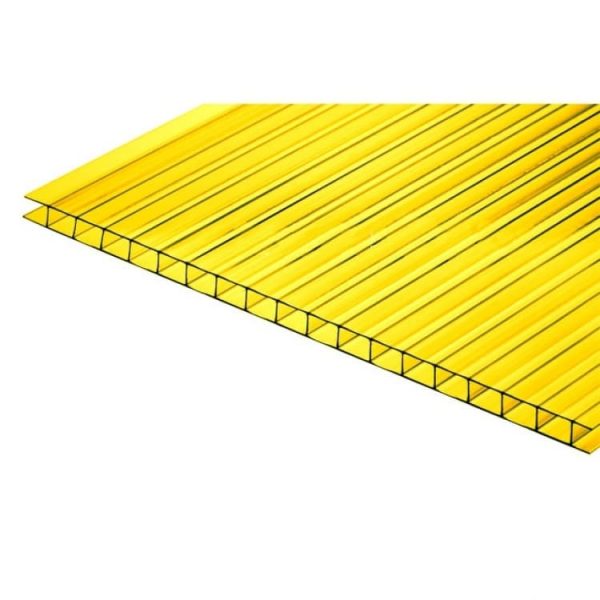 Жёлтый сотовый поликарбонат 6мм 2,05х12м
